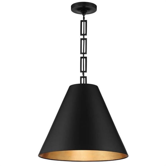 3 Light Chandelier-Matte Black/Antique Gold Finish Bailey Street Home 49-Bel-4444161