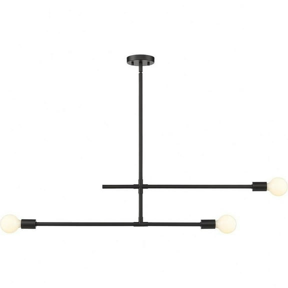 3 Light Chandelier in Sleek Style-8 inches Tall and 4.75 inches Wide-Matte Black Finish Bailey Street Home 372-Bel-4652330