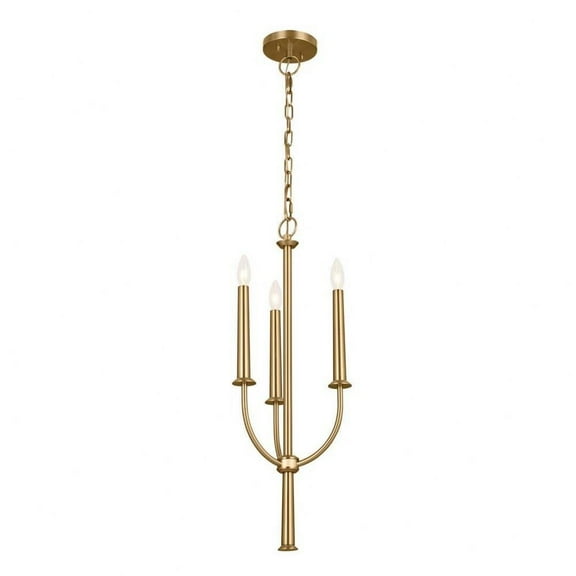 3 Light Chandelier in Traditional Style-28.5 inches Tall and 11.25 inches Wide-Brushed Natural Brass Finish Bailey Street Home 147-Bel-4964797