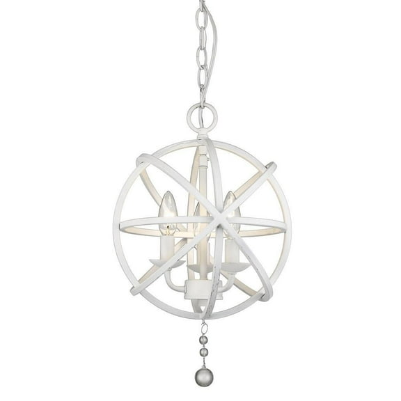 3 Light Chandelier in Transitional Style 12 inches Wide By 17 inches High-Matte White Finish Bailey Street Home 372-Bel-2750769