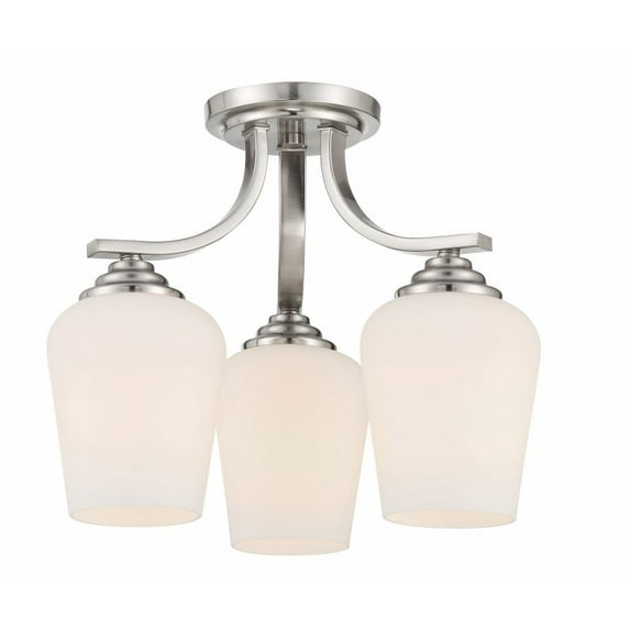 3 Light Convertible Chandelier-Brushed Nickel Finish -Traditional Installation Minka Lavery 4926-84
