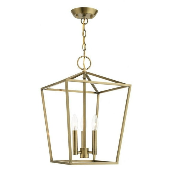 3 Light Convertible Semi-Flush Mount in Coastal Style 12.5 inches Wide By 19.5 inches High-Antique Brass Finish Bailey Street Home 218-Bel-4188550
