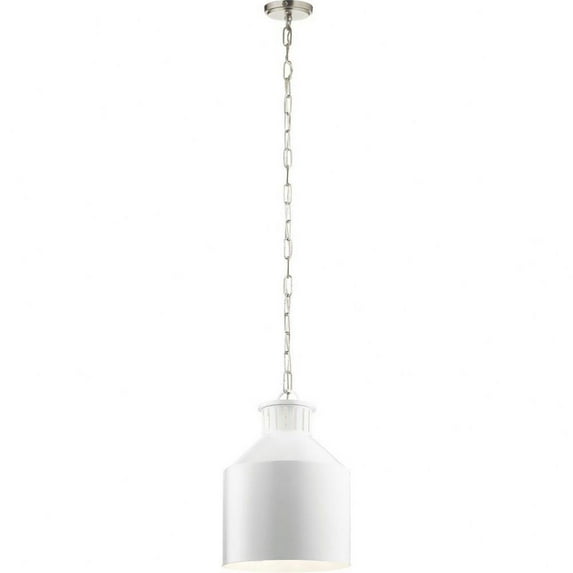 3 Light Country/Rustic Metal Shade Pendant Light Fixture-White Finish Bailey Street Home 147-Bel-4187346