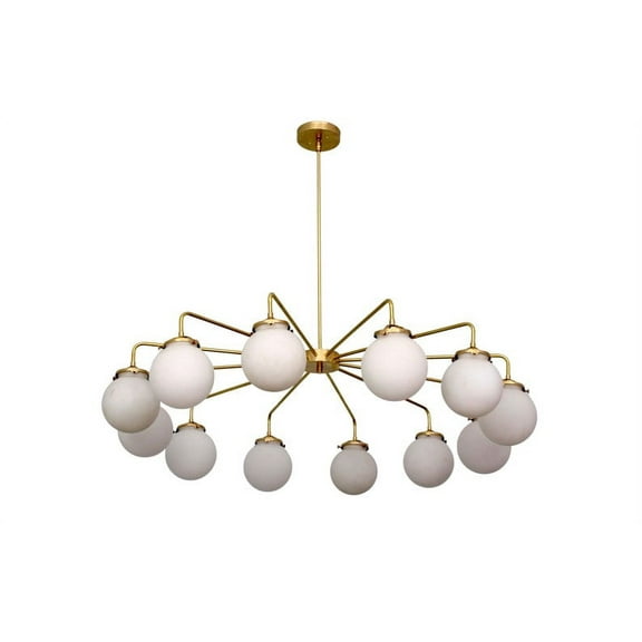 3 Light Curved Mini Shades Pendant Mid Century Modern Raw Brass Sputnik chandelier light Fixture