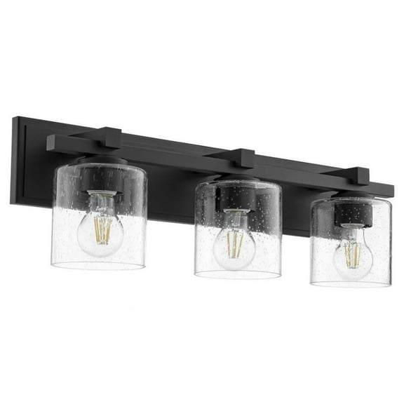 3 Light Cylinder Bathroom Light in Style 24 inches Wide By 7.5 inches High-Noir Finish-Clear Glass Color Bailey Street Home 183-Bel-4350585