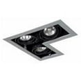thumbnail image 1 of 3 - Light Double Gimbal L-Corner Recessed Line Voltage Fixture - Silver, 1 of 1