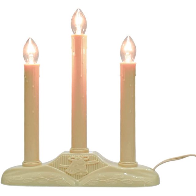 3 Light Electric Candle Candoliers, Christmas Window Candles Lamps with