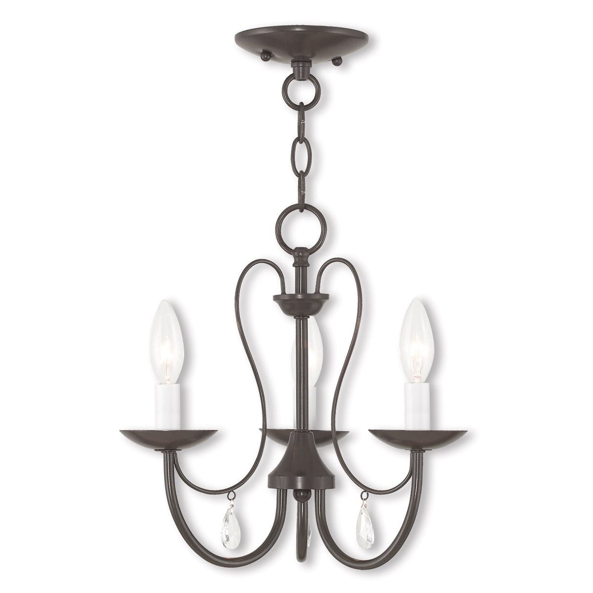 Mirabella English Bronze 3-Light Crystal Chandelier