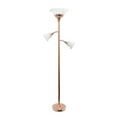 thumbnail image 1 of 3 Light Floor Lamp with Scalloped Glass Shades, Rose Gold, 1 of 1