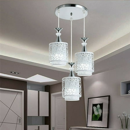 3-Light Flower Petal Ceiling Light Pendant Lamp Chandelier Adjustable Hanging Light Fixture