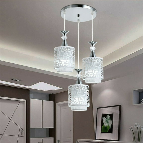 3-Light Flower Petal Ceiling Light Pendant Lamp Chandelier Adjustable Hanging Light Fixture