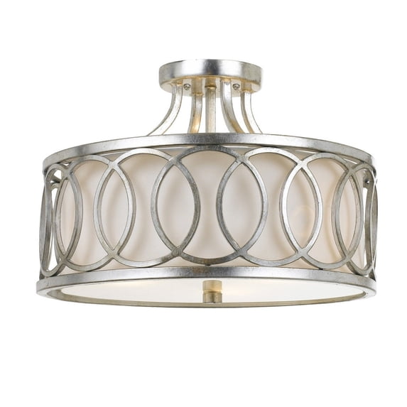 285-SA Crystorama Lighting Graham - 3 Light Flush Mount-Antique Silver Finish