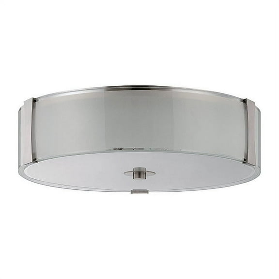 3-Light Flush Mount-Bright Satin Nickel
