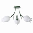 thumbnail image 1 of 3-Light Flush Mount Ceiling Light with White PE Shades, Modern Tulip Shaped Hanging Lamp for Living Room, Kitchen, and Dining Room, 1 of 8