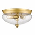 thumbnail image 1 of 3 Light Flush Mount In Traditional Style 15 Inches Wide By 8.5 Inches High-Satin Gold Finish Z-Lite 722F3-Sg, 1 of 7