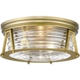 thumbnail image 1 of 3 Light Flush Mount In Transitional Style-6.5 Inches Tall And 16 Inches Wide-Rubbed Brass  Finish Z-Lite 491F3-Rb, 1 of 2