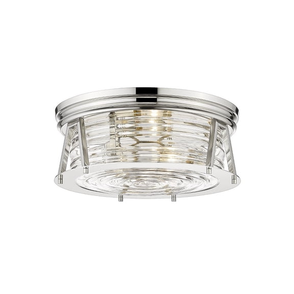3 Light Flush Mount In Transitional Style-6.5 Inches Tall And 16 Inches Wide Z-Lite 491F3-Pn