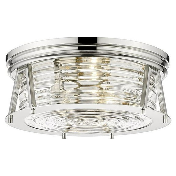 3 Light Flush Mount In Transitional Style-6.5 Inches Tall And 16 Inches Wide Z-Lite 491F3-Pn