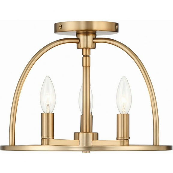 Crystorama Lighting - Abbott - 3 Light Flush Mount-Vibrant Gold Finish