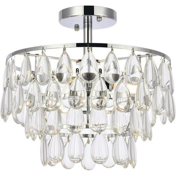 3 Light Flush Mount in Contemporary Style-12 inches Tall and 14 inches Wide-Chrome Finish Bailey Street Home 390-Bel-5046975