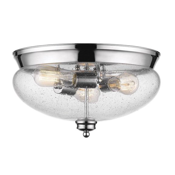 3 Light Flush Mount in Traditional Style 15 inches Wide By 8.5 inches High-Chrome Finish Bailey Street Home 372-Bel-2019957