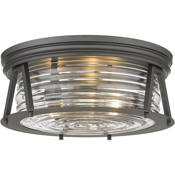 3 Light Flush Mount in Transitional Style-6.5 inches Tall and 16 inches Wide-Bronze Finish Bailey Street Home 372-Bel-4652239