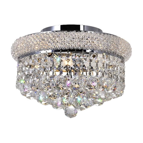 CWI Lighting Empire 3 Light Transitional Metal Flush Mount in Chrome