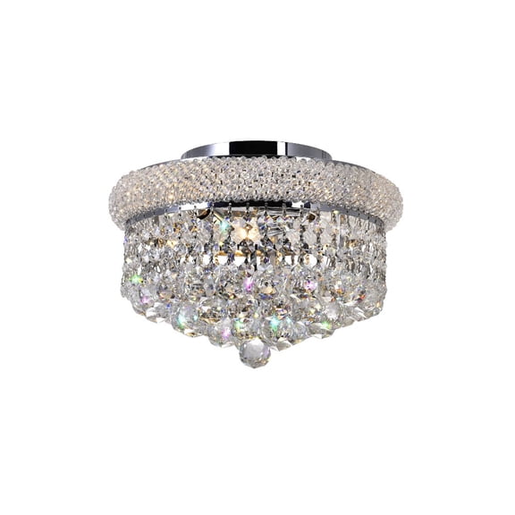 CWI Lighting Empire 3 Light Transitional Metal Flush Mount in Chrome