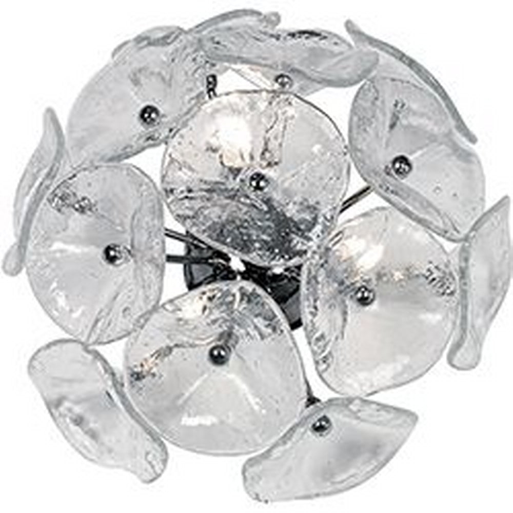 Fiori Polished Chrome 3-Light Dimmable Sconce with Murano Glass