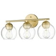 thumbnail image 1 of 3-Light Gold Bathroom Light Fixtures Over Mirror Globe Clear Glass Bathroom Vanity Lights, 1 of 2