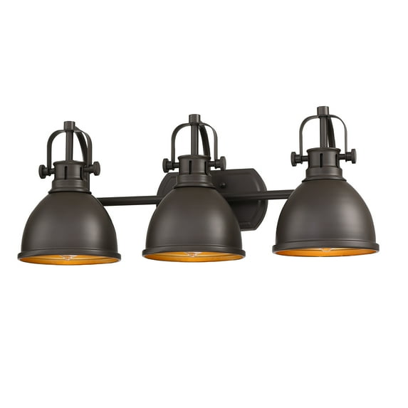 3 Light Industrial Bathroom Vanity Light with Dark Bronze Bathroom Ligh Fixtures over Mirror