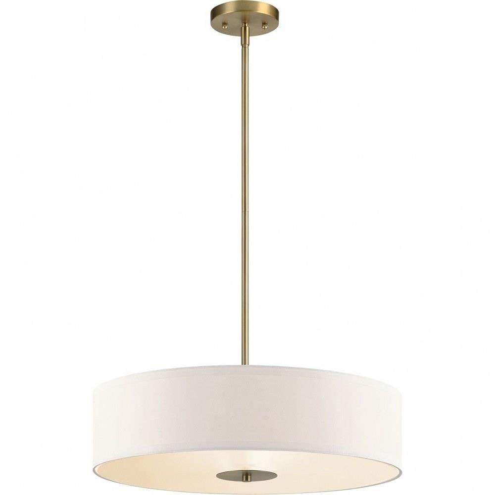 Elegant Satin Black 24" Transitional Drum Pendant with White Shade