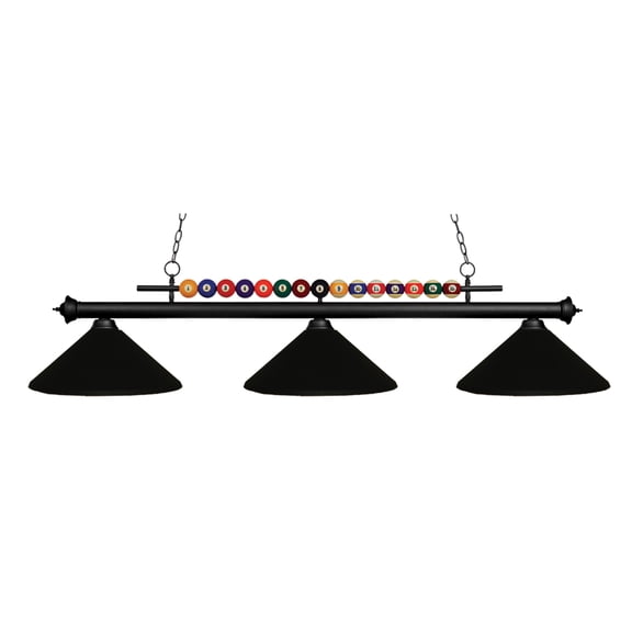 Z-Lite Shark 3 Light Billiard Light in Matte Black