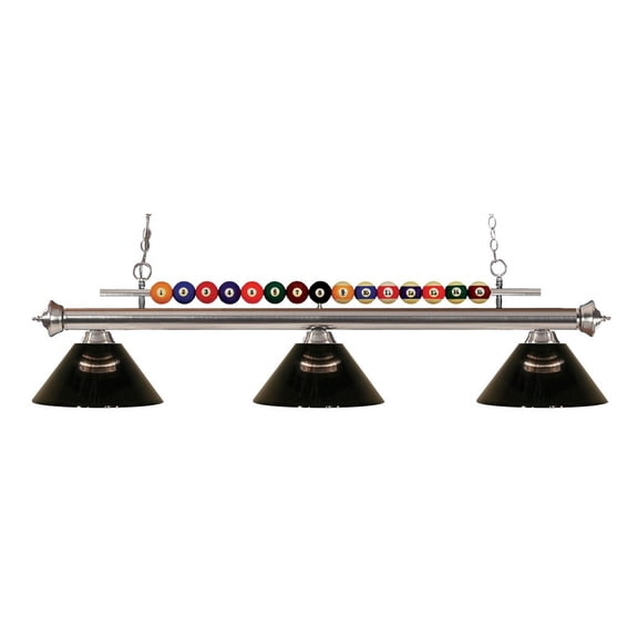 Z-Lite Shark 3 Light Billiard Light in Brushed Nickel