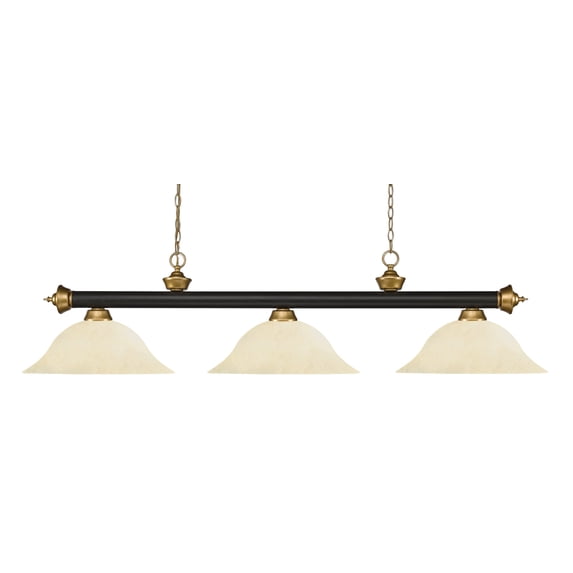 3 Light Island/Billiard In Craftsman Style 16 Inches Wide By 16 Inches High Z-Lite 200-3Brz+Sg-Gm16