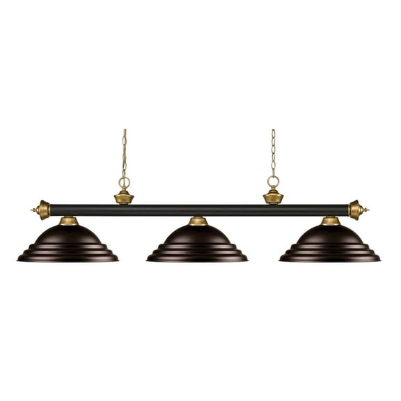 Z-Lite Riviera 3 Light Billiard Light in Bronze and Steel