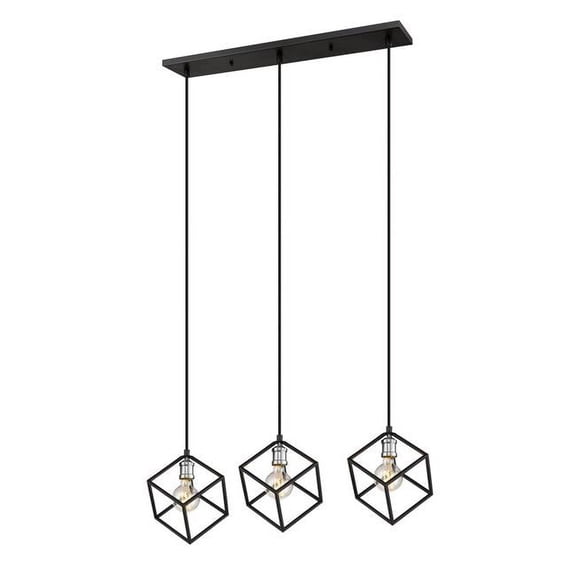 3 Light Island/Billiard In Electric Style 10 Inches Wide By 11 Inches High-Matte Black/Brushed Nickel Finish Z-Lite 478-3L-Mb-Bn
