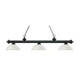 thumbnail image 1 of -3 Light Island/Billiard in Craftsman Style-13.5 inches Wide By 12.75 inches High-Matte Black Finish-Matte Opal Glass Color Bailey Street Home, 1 of 1