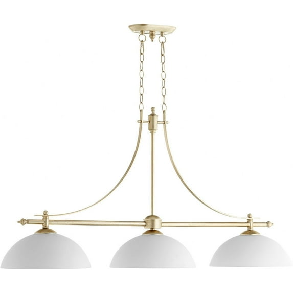 Quorum Lighting Aspen 3-Light 48 Aged Silver Leaf Incandescent Dry Rated