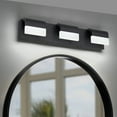 thumbnail image 1 of 3-Light LED Vanity Light, 22 Inch, Dimmable and Reversible, Matte Black Modern, 1 of 8