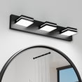 thumbnail image 1 of 3-Light LED Vanity Light, 24-Inch Bathroom Wall Sconce with Rotatable Heads, Matte Black Finish Modern, 1 of 10
