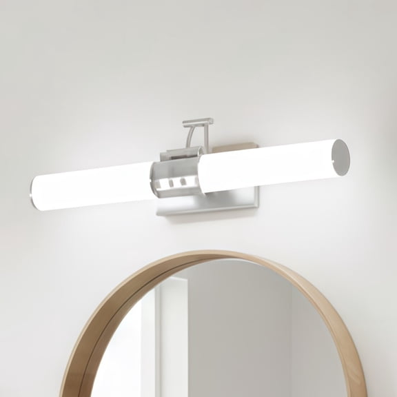 3-Light LED Vanity Light Bar for Bathroom and Makeup with 2CCT Selectable Dimmable Round Shade Brushed Nickel