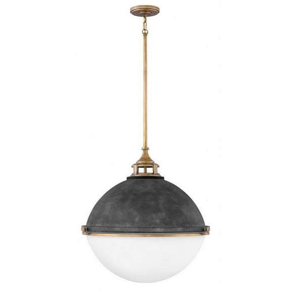 3 Light Large Orb Chandelier in Traditional-Industrial Style 22 inches Wide By 23 inches High-Aged Zinc Finish Bailey Street Home 81-Bel-3003709