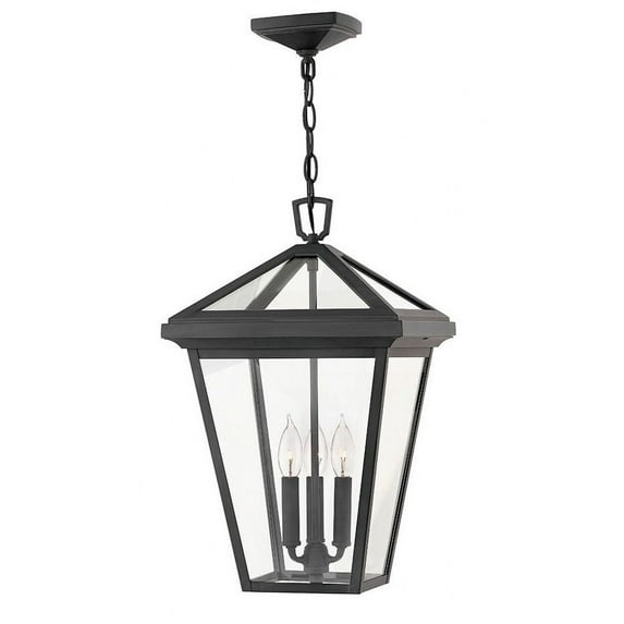 2562MB-LL-Hinkley Lighting-Alford Place - 3 Light Large Outdoor Hanging Lantern in Traditional Style - 12 Inches Wide by 19.5 Inches High-Museum Black