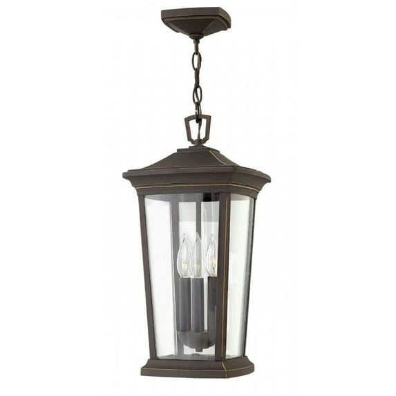3 Light Large Outdoor Hanging Lantern in Traditional Style 10 inches Wide By 19.25 inches High-Oil Rubbed Bronze Finish-Incandescent Lamping Type