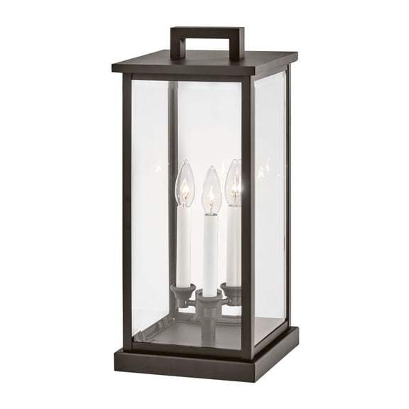 20017OZ-LV Hinkley Lighting Weymouth - 3 Light Large Outdoor Pier Mount Lantern-Oil Rubbed Bronze Finish-LED Lamping Type
