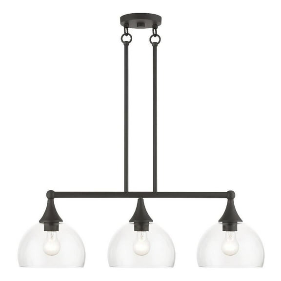 3 Light Linear Chandelier-18.75 inches Tall and 8.25 inches Wide-Bronze Finish Bailey Street Home 218-Bel-5054277