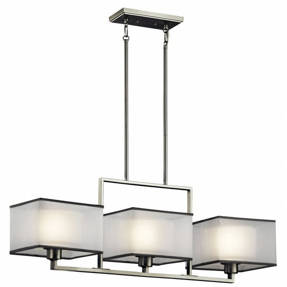 3 Light Linear Chandelier With Transitional Inspirations 13 Inches Tall By 9 Inches Wide Kichler Lighting 43437Ni