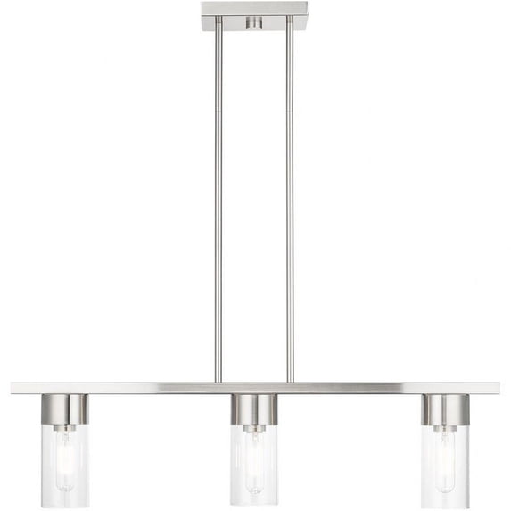 3 Light Linear Chandelier in Contemporary Style-15 inches Tall and 4.5 inches Wide Bailey Street Home 218-Bel-4829288