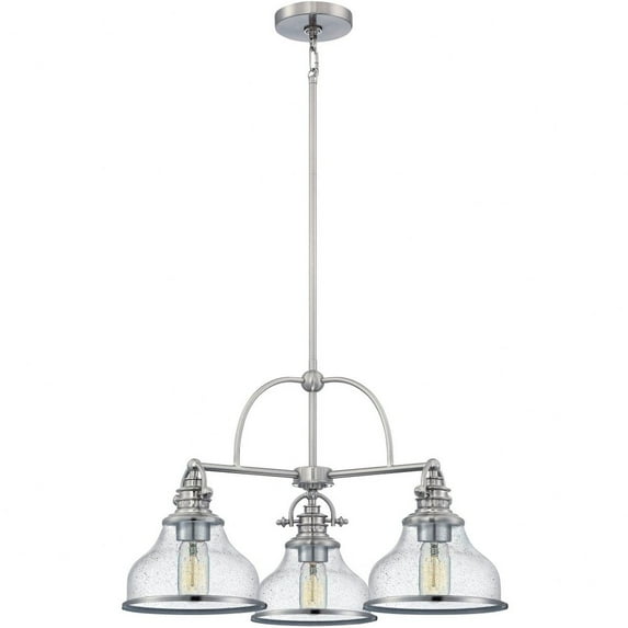 3 Light Medium Chandelier-Brushed Nickel Finish -Traditional Installation Quoizel Lighting Grts5103bn